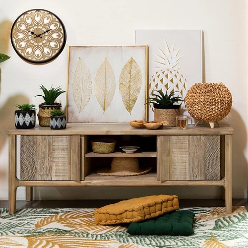 Rustikální dřevěný TV stolek z akácie Banila Atmosphera 150 cm do obýváku volně stojící