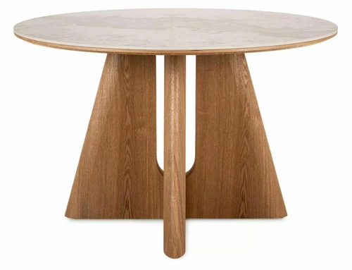 Kulatý jídelní stůl Leban 120 cm mramorový do jídelny a obýváku moderní