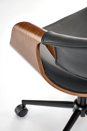 Ergonomická kancelářská židle Nadi černá ořechová otočná s područkami do kanceláře