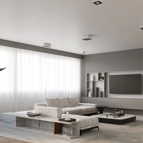 Stropní čtvercové svítidlo MONO 4 bílé moderní do obýváku kuchyně ložnice 24 cm