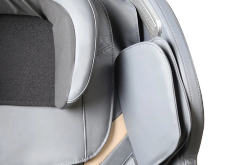 Masážní polohovací křeslo Taya krémová ekokůže s vyhříváním a podnožkou do obýváku