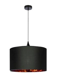 Závěsné svítidlo Long černé se zlatým stínidlem do obývacího pokoje, moderní, výškově nastavitelné, 30 cm