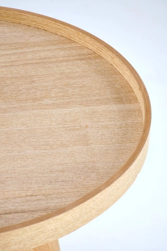 Kulatý konferenční stolek Rixten 45 cm dřevěný moderní do obýváku skandinávský styl