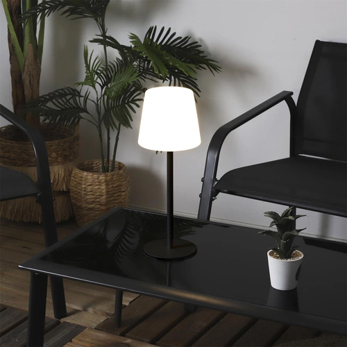 Moderní LED stolní lampa Intesi černá s USB a nastavitelnou intenzitou do obýváku a ložnice