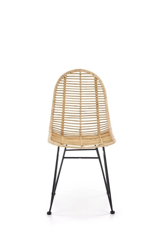 Ratanová židle Oregon Intesi do jídelny a obýváku boho na kovových nohách černá