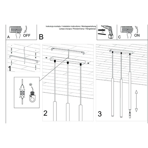 Závěsné svítidlo Pastelo 3 béžové moderní nastavitelné do obýváku a nad stůl