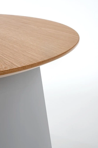 Kulatý konferenční stolek Alter moderní skandinávský přírodní šedý do obýváku 69 cm