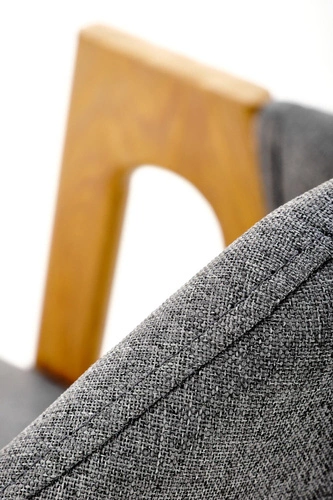 Šedá čalouněná jídelní židle Island s područkami moderní skandinávský styl