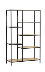 Regál Altino loftový na knihy 80 cm dub a černý kov do obývacího pokoje