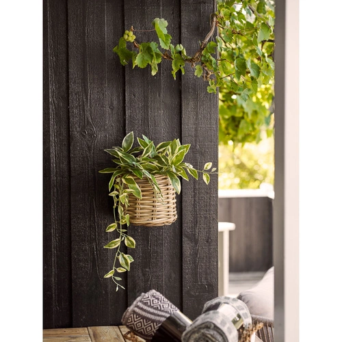 Dekorační koš Keli z přírodního kubu ratanu do obývacího pokoje a ložnice 37x23x27 cm