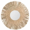 Závěsné kulaté zrcadlo boho Ael 80 cm z přírodní třtiny do obývacího pokoje Atmosphera