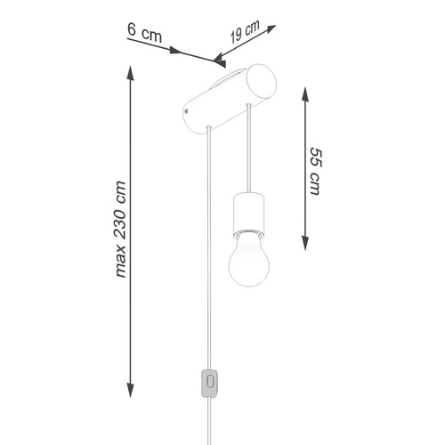 Nástěnné svítidlo NIMBI E27 loftové dřevěné s vypínačem nastavitelná do obýváku a ložnice