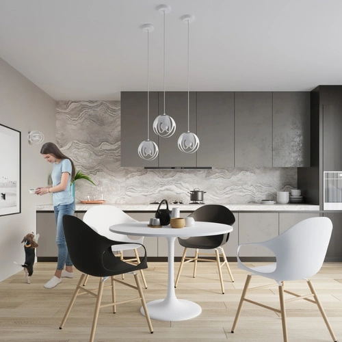 Stropní svítidlo Tulos bílý moderní kulatý kovový do obýváku a ložnice Sollux