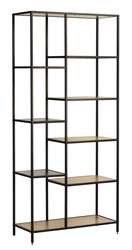 Regál Altino loftový 180 cm černý dub na knihy do obýváku