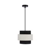 Závěsná lampa Benta černá 1x40W E27 stínidlo černá+krémová