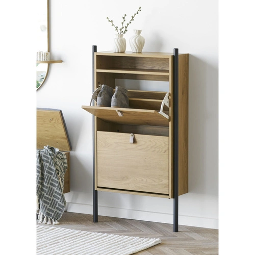 Úzká vysoká botníková skříň Barco dub přírodní do předsíně