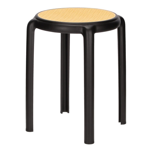 Černá stolička Zula Intesi do kuchyně a na balkon, boho styl, plastová, snadno čistitelná, stohovatelná