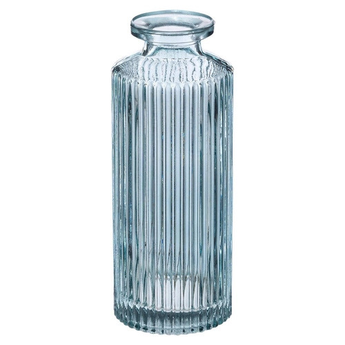 Sada tří skleněných váz Atmosphera modré moderní dekorativní na květiny