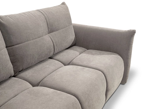 Rozkládací pohovka Bode pro 3 osoby s úložným prostorem a funkcí spaní světle šedá do obývacího pokoje