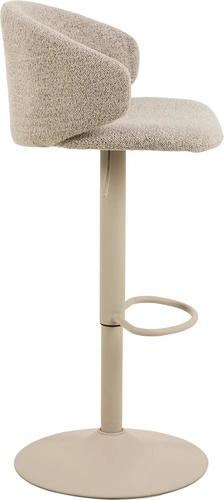 Barová židle Ella béžová moderní čalouněná s opěrkou a područkami, výškově nastavitelná do kuchyně Actona