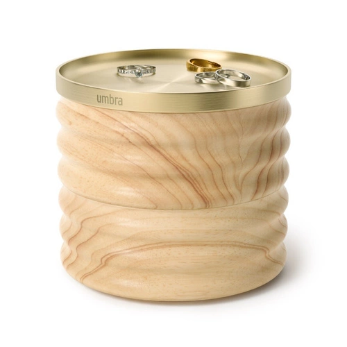 Dvoupatrový dřevěný stojan na šperky Tesora wood Umbra