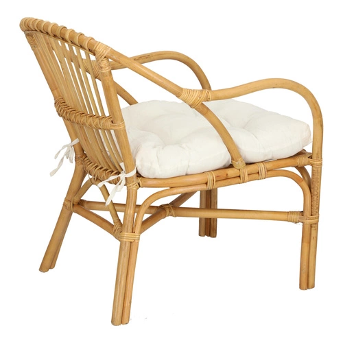Ratanové křeslo Neta boho do obýváku s područkami a polštářem Atmosphera přírodní