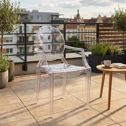 Jídelní židle Royal průhledná inspirovaná Louis Ghost stohovatelná moderní