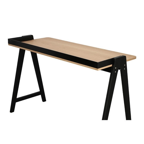 Psací stůl Malmo moderní široký skandinávský přírodní černý Intesi 123 cm