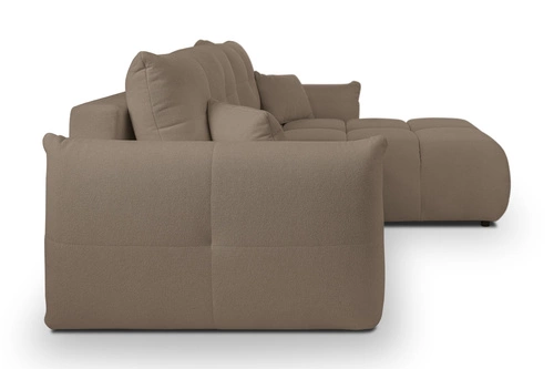 Rohová rozkládací sedačka do obýváku Bode moderní pravá hnědá s úložným prostorem Intesi