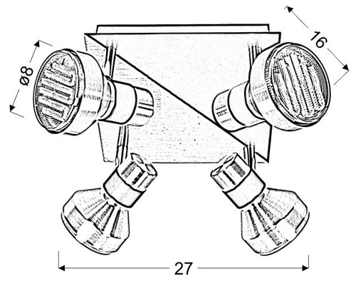Stropní svítidlo Sortha 1 stropní svítidlo 4x9W Gx53 energeticky úsporné