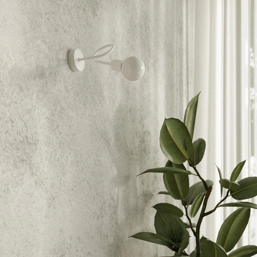 Nástěnné svítidlo LOOP bílé moderní ocelové do obýváku a ložnice SOLLUX LIGHTING