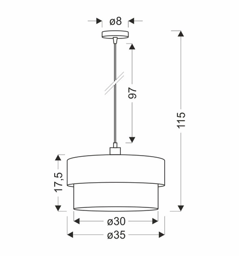 Závěsná lampa Arezzo černá 1x60W E27 stínidlo černá+olivová