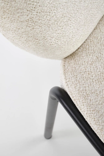 Čalouněná jídelní židle Salome krémová moderní skandinávský styl s černými nohami Intesi