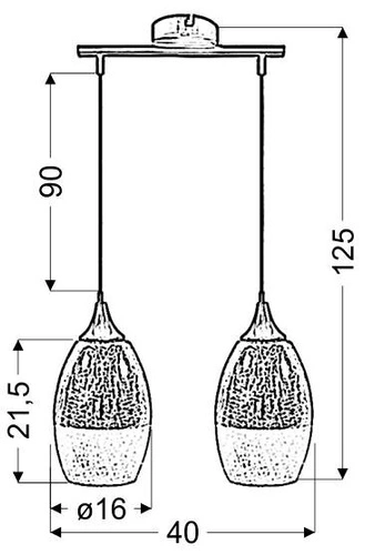 Závěsná lampa Celia 2x60W E27 stříbrná