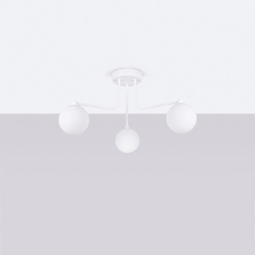 Stropní lustr ASTRAL 3 bílá koule minimalistický do obýváku a ložnice 62 cm