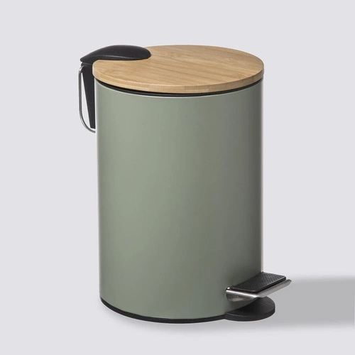 Koupelnový odpadkový koš Bam 3L bambusový s kovovým víkem tiché zavírání 5five
