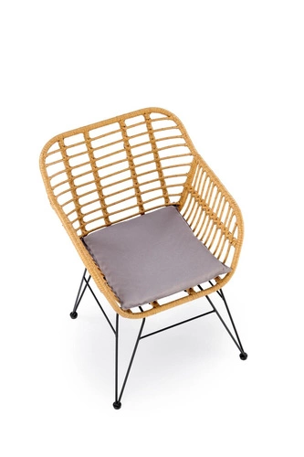 Ratanová židle Pavarisa boho s područkami do jídelny a obýváku přírodní Intesi