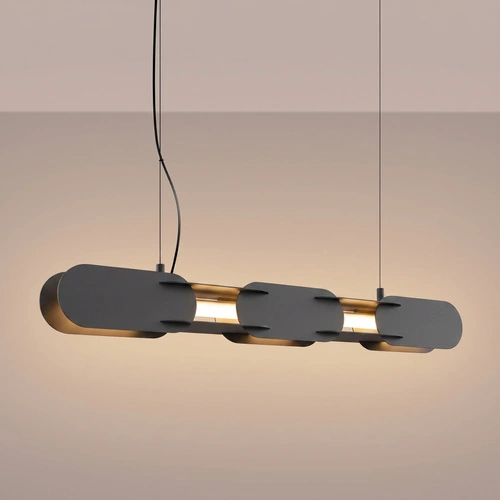 Závěsné LED svítidlo CHAIN 91 černé moderní do obývacího pokoje nad stůl