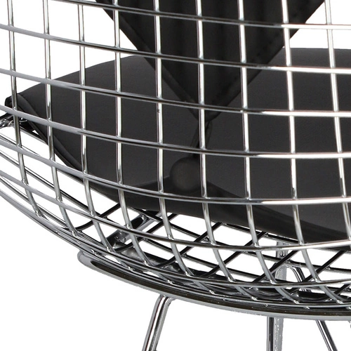 Moderní kovová jídelní židle Net Double černá s polštářem