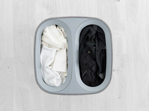 Joseph Joseph Tota moderní dvoukomorový koš na prádlo 60 l do koupelny šedý