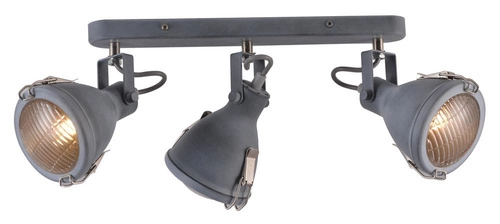 Moderní šedé kovové stropní svítidlo Crodo, nastavitelná 3bodová lampa do obývacího pokoje a ložnice