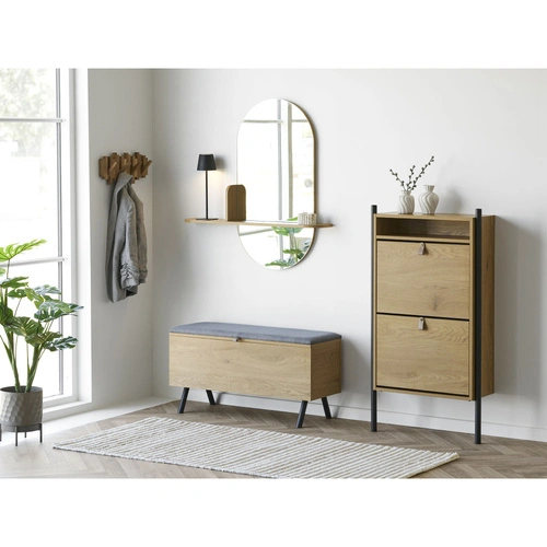 Úzká vysoká botníková skříň Barco dub přírodní do předsíně