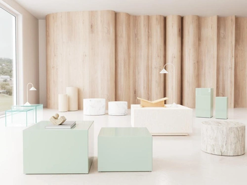 Actona Dice sada 2 moderních čtvercových konferenčních stolků ze skla