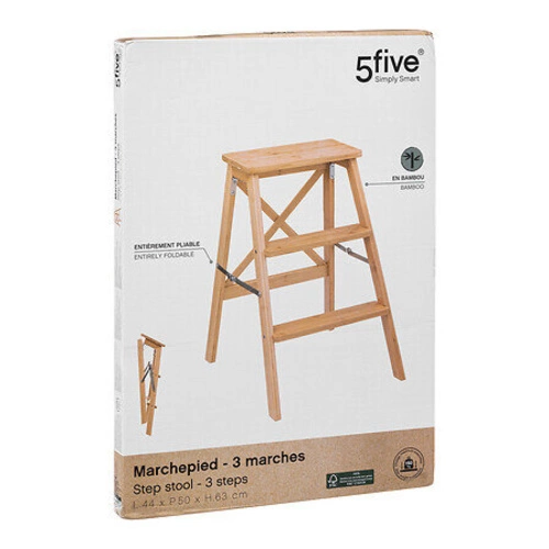 Dřevěná skládací stolička Bambou 3 stupně do kuchyně skandinávský styl 5five simply smart