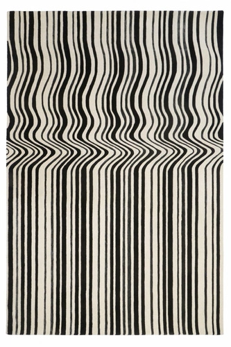 Moderní vlněný koberec Draft Black 200x300 cm ručně tkaný do obývacího pokoje Carpet Decor