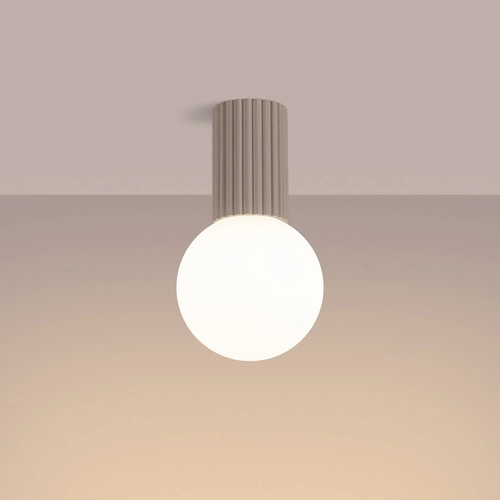 Stropní svítidlo HALO taupe kulaté béžové IP44 moderní do koupelny a obýváku SOLLUX