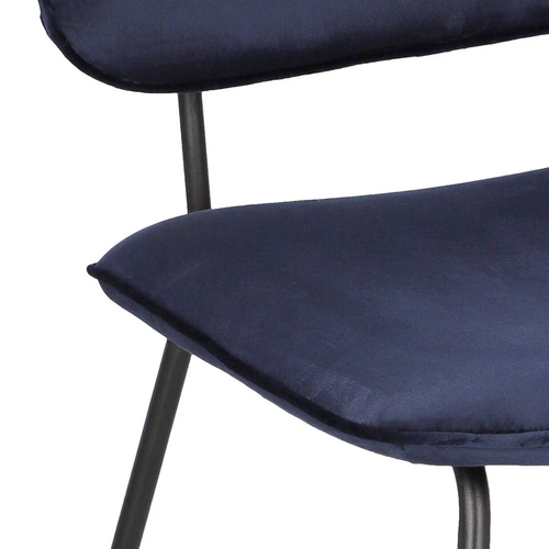 Čalouněná židle Adele Intesi sametová modrá na lyžinách moderní do jídelny