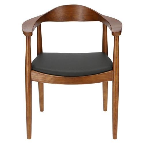 Dřevěná jídelní židle s područkami retro čalouněná eko kůží President D2.DESIGN