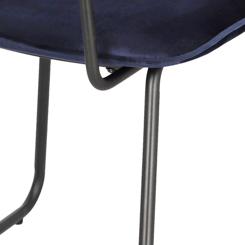 Čalouněná židle Adele Intesi sametová modrá na lyžinách moderní do jídelny