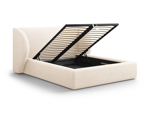 Čalouněná postel Miley II béžová s úložným prostorem 160x200 moderní do ložnice